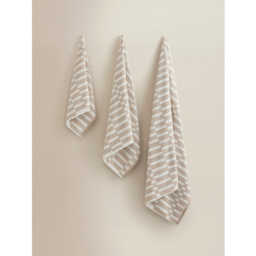 Natural Stripe Checkerboard Cotton Towel Range
