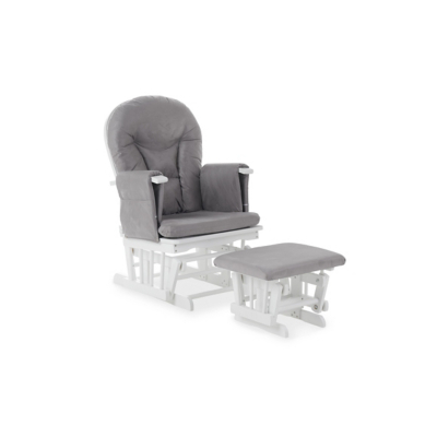 Obaby Reclining Glider Chair and Stool - Grey
