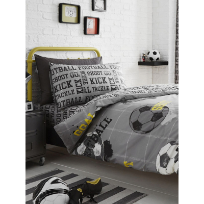 Bedlam Football Themed Grey Duvet Cover Set