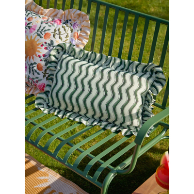 Furn Green Summer Solstice Wiggly Stripe Outdoor Cushion