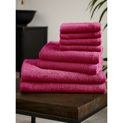 Catherine Lansfield Deep Pink Quick Dry Towel Bale - Set of 8