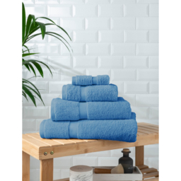 Sky Blue Solid Super Soft Cotton Towel & Bath Mat Range