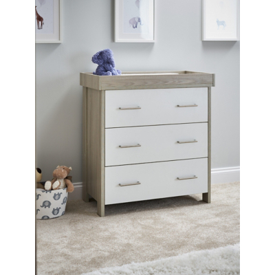 Obaby Grey Wash & White Nika Changing Unit