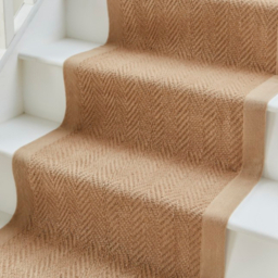 Think Rugs Portland Jute Beige Border Stair Runner