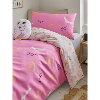 Harry Potter Pink Reversible Single Duvet Set