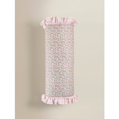 Pink Floral Bolster Cushion