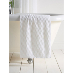Dreams & Drapes White Popcorn Check 100% Cotton Towel Range