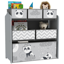 ZONEKIZ Panda Storage Unit with 6 Toy Boxes