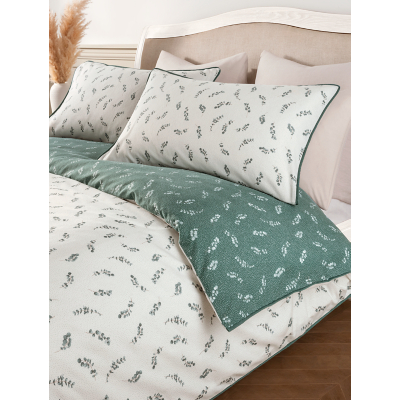 Stacey Solomon Green Eucalyptus Cotton Reversible Double Duvet Set