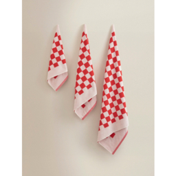 Red & White Checkerboard Towel Cotton Range