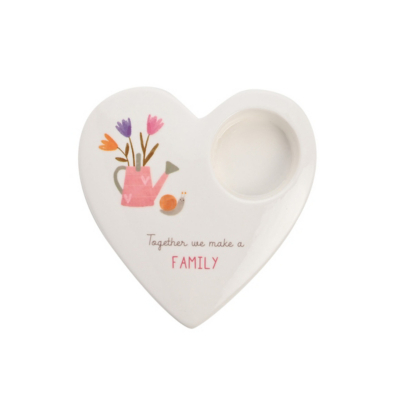 Love Life Ceramic Tea Light Candle Holder - Family