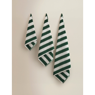 Green Stripe Reversible Cotton Towel Range