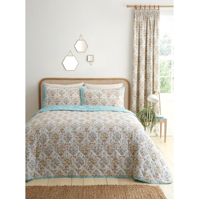Dreams & Drapes Natural Edena Floral Bedspread - 200 x 230cm