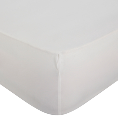 White Brushed Cotton Plain Fitted Sheet