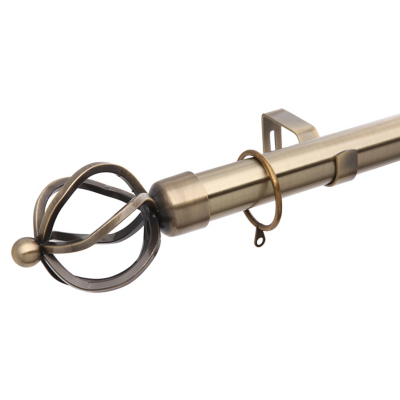 A-International Brass Extendable Curtain Pole with Claw Finials