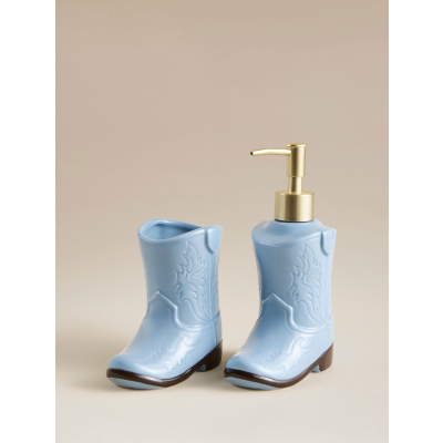 Blue Cowboy Boot Soap Dispenser & Tumbler - Set of 2