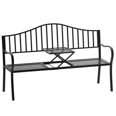 Outsunny Metal Bench with Table