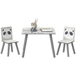 ZONEKIZ Panda Kids Table and Chairs Set