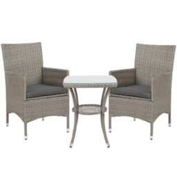 Outsunny Grey 3 Piece Rattan Bistro Set