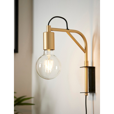 SoCo Lighting Plug In Gold Wall Light