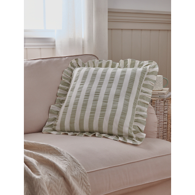 Stacey Solomon Ruffle Seersucker Striped Cushion