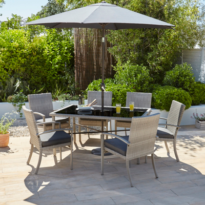 Jakarta Grey Rattan 8 Piece Patio Set