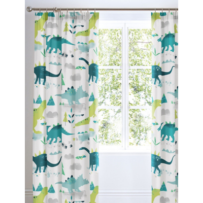 Bedlam Dino Glow in the Dark Kids Bedroom Curtains