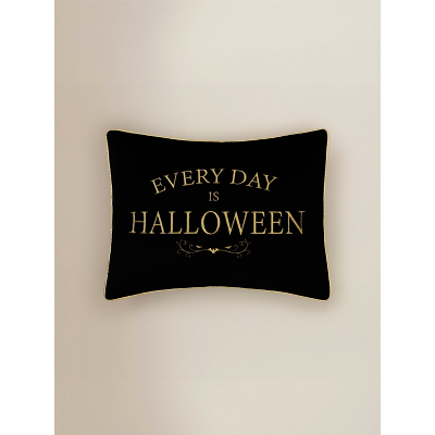 Black Every Day is Halloween Embroidered Cushion