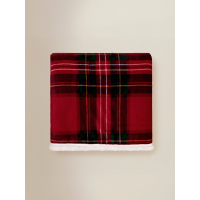 Red Check Sherpa Throw 120x150cm