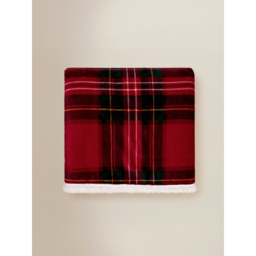 Red Check Sherpa Throw 120x150cm