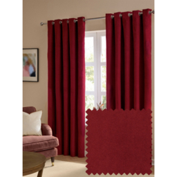 Furn Burgundy The Ultimate Velvet Lined Eyelet Curtains