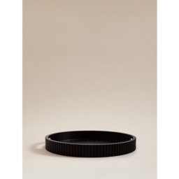 Black Ribbed Round Tray