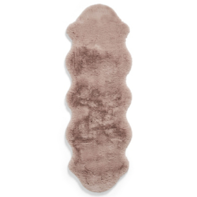 Think Rugs Rose Teddy Luxury Super Soft Pelt Shape Runner