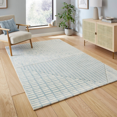 Catherine Lansfield Blue Larsson Modern Abstract Rug