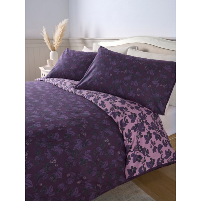 Stacey Solomon Purple Blackberry Bramble Brushed Cotton Duvet Set