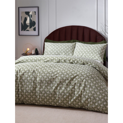 Hoem Alexa Geometric Cotton Rich Duvet Cover Set