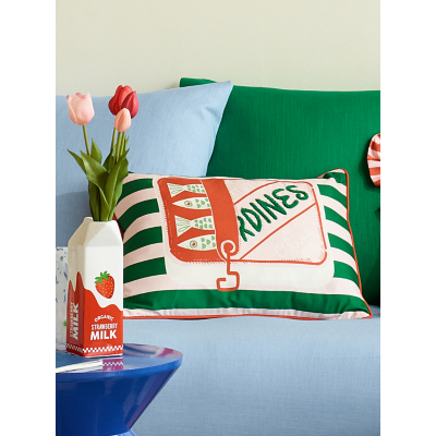 Green & Pink Sardines Printed Cushion