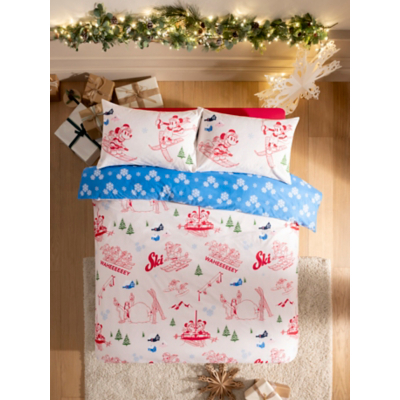 Disney Mickey Mouse Ski Cotton Reversible Single Duvet Set