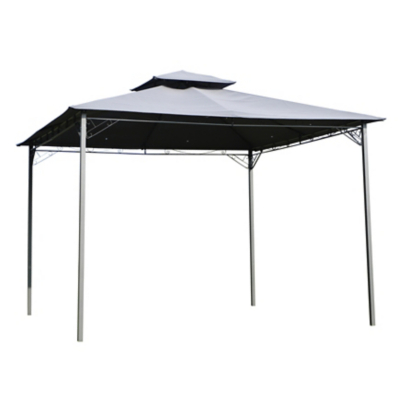 Outsunny Grey 3x3m Gazebo 2-Tier Roof