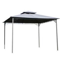 Outsunny Grey 3x3m Gazebo 2-Tier Roof