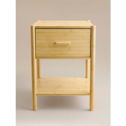 Light Wood Wooden 1 Drawer Side Table
