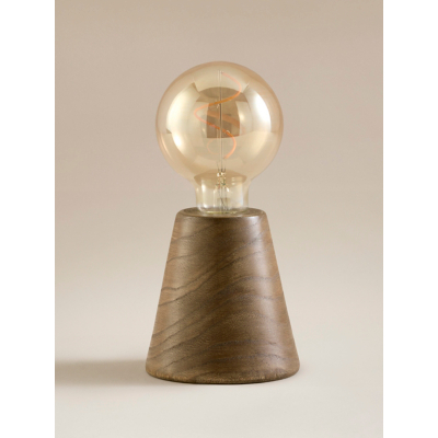 Tapered Bulb Wooden Table Lamp