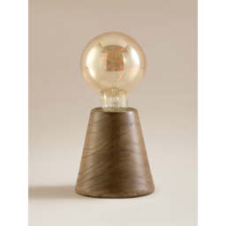 Light Wood Tapered Bulb Wooden Table Lamp