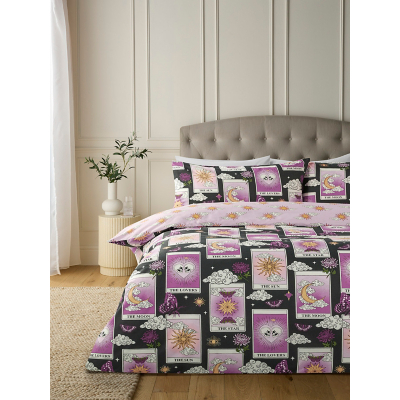Black and Pink Tarot Cards Reversible Duvet Set