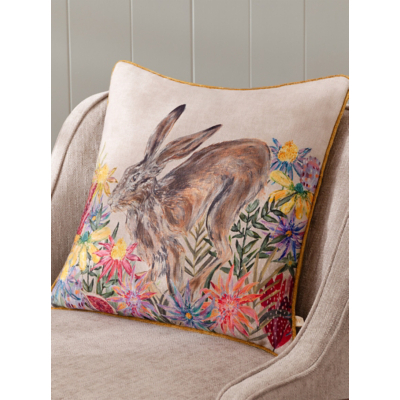 Wylder Country Wilds Blossom Hare Printed Cushion
