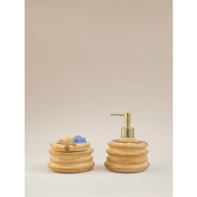 Blueberry Pancake Stack Soap Dispenser & Lidded Pot Set