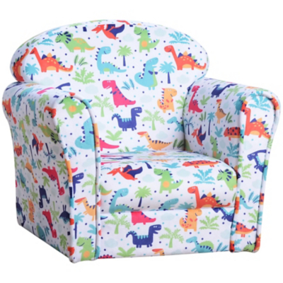 HOMCOM White Kids Dinosaur-Themed Chair