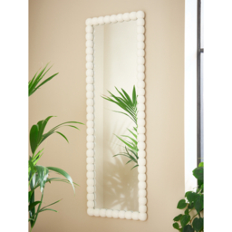 White Full Length Beaded Mirror