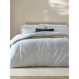 Yard Blue Hebden Mélange Stripe 100% Cotton Duvet Set