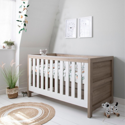 Tutti Bambini Modena White & Oak 3 in 1 Cot Bed
